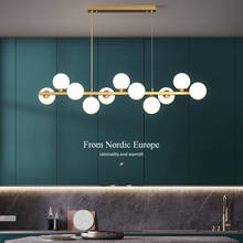 Nordic Dinning Room Pendant Lighting  Modern long Type LED Pendant Lamp For Shop/Kitchen  Glass Ball Hanging Light Fixture 2024 - buy cheap