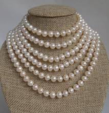 Unique Pearls jewellery Store 200cm Long Pearl Necklace White Color 8mm Round Genuine Freshwater Pearl Necklace 2024 - buy cheap
