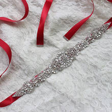 Faixa de fita de cetim strass cristal para vestido de noiva acessórios 2024 - compre barato