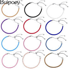 Buipoey Adjustable Leather Rope Base chain Bracelets For Women Charm Lobster buckle Bangle Beaded Factory Outlet Jewelry 2024 - buy cheap