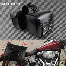 2xUniversal Motorcycle Saddlebags Tool Luggage Side Bag PU Leather Storage Bags For Harley Dyna Touring XL For Yamaha For Honda 2024 - buy cheap