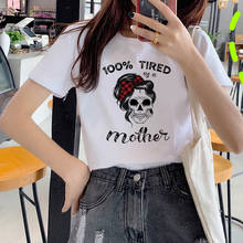 Funny Short Sleeve Tshirt Female Clothes Summer Camo Skull T-shirt Women Harajuku Sunflower Bandana Printed Mom T shirt 2024 - buy cheap