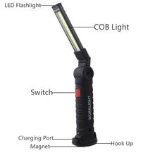 5 Modes Outdoor Magnetic Rechargeable Emergency LED COB Flashlight Inspection and Car Repair Work Light Camping Lamp with Hook 2024 - buy cheap
