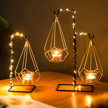 Castiçal de ferro jantar adereços aniversário surpresa utensílios mesa decoração luz luxo romântico lâmpada 2024 - compre barato