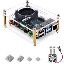 Чехол для Raspberry Pi 4 B, чехол с охлаждающими вентиляторные радиаторы для Raspberry Pi 4 Модель B pi 3 B +/3B/2B 2024 - купить недорого
