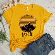 It Can Move Mountains Faith T-Shirt Funny Graphic Casual Tee Christian Bible Verse Cotton Grunge Tops Tumblr Religious Camisetas 2024 - buy cheap