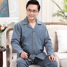 Pijama para homens 100% algodão, conjunto de roupa de dormir, 2 peças, xadrez, outono, roupa para casa, masculino 2024 - compre barato