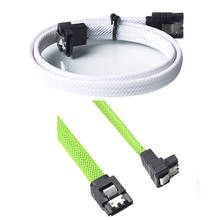 2 Pcs 50CM SATA 3.0 III SATA3 7Pin Data Cable Right Angle 6Gb/S SSD Cables HDD Hard Disk Data Cord with Nylon Sleeved (White wit 2024 - buy cheap