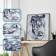 Animal Diamond Embroidery 5D DIY Diamond Painting Christmas wihte tiger Cross Stitch Full square Rhinestone home decor 2024 - buy cheap