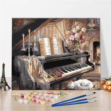 Piano Paintings By Numbers DIY Pictures Oil Coloring By Numbers Set Gift Drawing By Numbers Canvas Decor New Arrivals 2024 - buy cheap