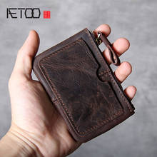 AETOO Retro first layer leather card holder, driver's license bag, handmade leather coin purse 2024 - buy cheap