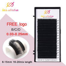 12rows/case 0.03 thickness high-quality faux mink eyelash extensions individual eyelashes false eyelashes soft and natural 2024 - buy cheap