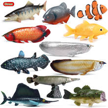 Oenux-figuras de acción de animales marinos de agua dulce, modelo de Coelacanth, Sailfish, bajo, salmón, Océano, mar, acuario, juguetes educativos para niños 2024 - compra barato