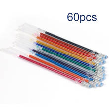 60 peças canetas esferográficas coloridas, recarga de canetas em gel coloridas brilhantes para escola, conjunto de canetas de papelaria 2024 - compre barato