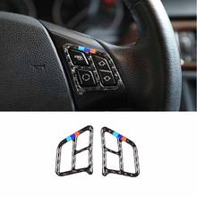 Real Carbon Fiber Car Steering Wheel control Button Frame Stickers Trim For BMW e90 e92 e93 3 Series 2005-2012 Auto Accessories 2024 - buy cheap