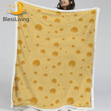 BlessLiving-Mantas divertidas De comida para Cama, manta De lino con estampado 3D, con agujeros, para queso, simples 2024 - compra barato