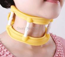 Collar ajustable de silicona para cuello, masajeador de tracción para elongación del cuello, soporte para vértebras, masaje para relajarse 2024 - compra barato