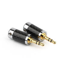 Black Headphone Jack 3.5mm 3 Pole Audio Connector Carbon Fiber Gold Rhodium Plating HiFi Headset 6.0mm Wire Hole Adapter 2024 - buy cheap