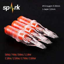 SPARKCARTRIDGE agujas de tatuaje cartucho de Color verdadero curvado Magnum #10/#12 (aguja de 0,30mm y 0,35mm) 1005/07/09/11/13/15/17CM 20 unids/lote 2024 - compra barato