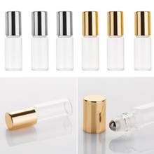 1pcs 5/10ml  Clear Glass Roll On Bottle Sample Test Essential Oil Vials With Roller Glass Ball Portable Travel Perfume Bottle 2024 - buy cheap