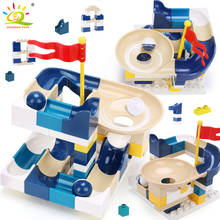 HUIQIBAO 52CS Marble Run Race Track Slide DIY Building Blocks City Set Big Size Baseplate Funnel Bricks Educational Toys Kids 2024 - buy cheap