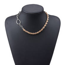 2021 New ZA Fashion Gold Silver Color Metal Chain Link Choker Necklace Women Vintage Hip Hop Punk Statement Chokers Necklaces 2024 - buy cheap