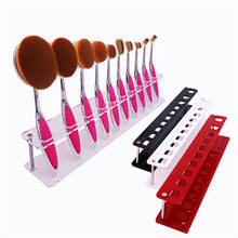 10 furos suporte para maquiagem escova titular compõem rack de secagem organizador cosméticos fundação escovas secador suporte ferramenta 2024 - compre barato