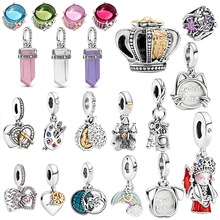 Fashion 925 Sterling Silver Beads Colourful Rainbow Dangle Charm Fit Original Pandora Charms Bracelets Women DIY Jewelry Gift 2024 - buy cheap