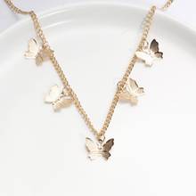 Bohemian Cute Butterfly Choker Necklaces Women Gold Silver Color Clavicle Chain New Fashion Animal Female Chocker Jewelry Gifts 2024 - buy cheap