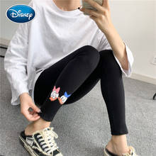 Women's Cotton Cartoon Donald Duck Printed Cropped Leggings Women's Spring High Waist Stretch Leggings Harajuku Style 2024 - buy cheap