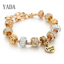 YADA Gifts ( I Love YOUR ) heart gold Bracelets&Bangles For Women adjustable Bracelets Charm Crystal Jewelry Bracelet BT200213 2024 - buy cheap
