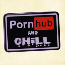 Spoof Pornhub Station Enamel Pin Adult Entertainment Logo Hot Brooch Fun Site Badge Accessories 2024 - buy cheap
