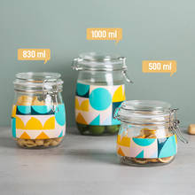 500/830/1000ml Glass Fruit Wine Jar with Lid Juice Dispenser Food Container Cookie Honey Jars Kitchen Storage Bottles Organizer 2024 - buy cheap