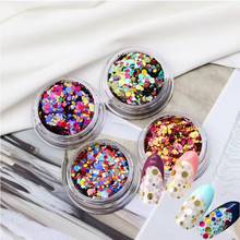 1jar decoração de unhas redondas com glitter, cores mistas, tamanhos diferentes, partes de glitter para arte e decoração gd58 2024 - compre barato