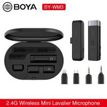 BOYA BY-WM3 2.4G Wireless Mini Microphone for iPhone Lightning Android Type-C 3.5mm Smartphone DSLR Camera Desktop Laptop PC Mic 2024 - buy cheap