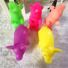 Juguete de goma con diseño de cerdo chillón para perro, mordedor de entrenamiento colorido, divertido, sonido comprimido, para mascotas, dientes limpios, juguete de voz 2024 - compra barato