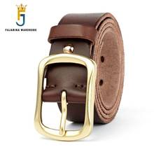 FAJARINA Mens Top Quality Cow Skin Belts Men‘s Casual 100% Pure Genuine Leather Retro Brass Pin Buckle Belt Men Jeans N17FJ763 2024 - buy cheap