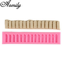 Aomily Garden Farm Fence Silicone Mold Cake Chocolate Mold Wedding Cake Decorating Tools Fondant Sugarcraft Ice Block Soap Mould 2024 - buy cheap