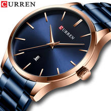 CURREN-reloj analógico de acero inoxidable para hombre, nuevo accesorio de pulsera de cuarzo resistente al agua con calendario, complemento masculino de marca de lujo con diseño clásico, perfecto para negocios 2024 - compra barato