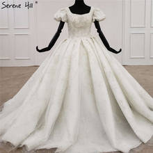 Serene Hill-vestido de novia blanco de manga corta abombada, traje de novia de lujo con cuentas de perlas, Sexy, de gama alta, hecho a medida, CHX0098, 2020 2024 - compra barato