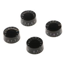 4 PCS Volume Tone Control Knobs Caps with Number Plastic for Les Paul Electric Guitar Black 2024 - buy cheap
