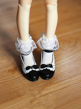 Bjd boneca sapatos dd1/3 1/4 tamanho sd10 13 dragão alma como myou moda versátil menina laço bowknot sapatos lisos preto e branco 2024 - compre barato