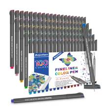 Fineliner canetas de marcadores de arte, canetas de pontas duplas para desenho, pintura aquarela, 12, 24, 36, 48, 60, 100 cores para caligrafia, desenho e desenho em geral 2024 - compre barato