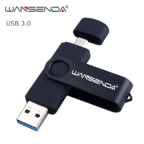 New WANSENDA USB Flash Drive Usb 3.0 OTG Pen Drive 32GB Flash Disk 16GB 64GB 128GB 256GB Pendrive 2 in 1 Micro USB Stick 2022 - buy cheap