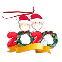 Pingente de árvore de natal personalizado, pingente de boneco de algodão universal para a família, ornamento 2020, decoração de natal para feriado 2024 - compre barato