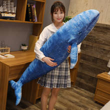 75/110/130cm Simulation Marine Shark Animal Giant Blue Whale Plush Toy Lifelike Sea Animal World Fish Stuffed Pillow Photo Tool 2024 - buy cheap