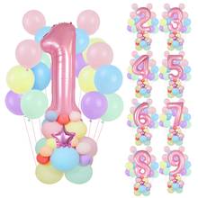 102Pcs/set Birthday Party Decoration Macaron Pink 40inch Foil Number Balloon Baby Shower Wedding Helium Globos Supplies 2024 - buy cheap