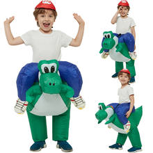 Надувной костюм для взрослых и детей, косплей-костюм динозавра на Хэллоуин, маскарадный костюм Марио, братья, поездки, карнавальные костюмы Yoshi Dino, надувной 2024 - купить недорого