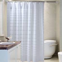 Cortina de ducha a prueba de agua de plástico PEVA, cortina de baño de rayas blancas transparentes, cortina de baño de lujo 2024 - compra barato