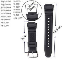 18mm Silicone Watchband Pin Buckle Strap For Casio AE-1000w AQ-S810W SGW-400H / SGW-300H Black White Color 2024 - buy cheap